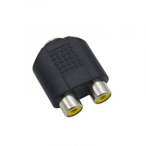 2 RCA Female TO 3 5MM Stereo Female Jack Audio Connector Black 2 Pieces