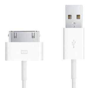 30 Pin Fast Charging and Data Sync USB Cable Compatible For iPhone, White