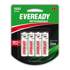 Eveready Rechargeable 4P AA Batteries 1000 Series