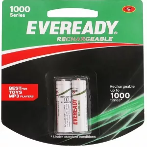 Eveready 1000 Series Rechargeable 2 AAA Batteries