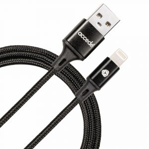 Accede A1011 Jack XL 2 4A Fast Charging And Sync Braided Lightning USB Cable 2 M Black