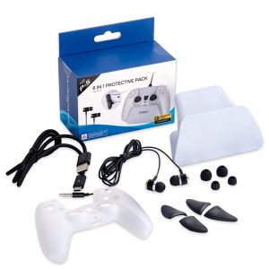 DOBE 8 in 1 Protective Kit Silicone Cover Trigger Button Cable Earphone for PS5