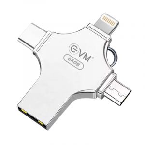 EVM 64GB EnStore 4in1 OTG Flashdrive High Speed USB 3 0 Transfer Files Between USB-A All Smartphones