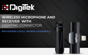 DigiTek DWM 002 PRO Wireless Microphone And Receiver with Iphone Connector Noise Cancellation