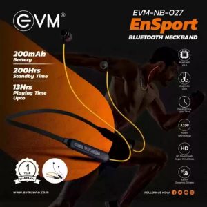 EVM Ensport EVM NB 027 Bluetooth neckband with A2DP Audio Technology Noise Cancellation yellow Black