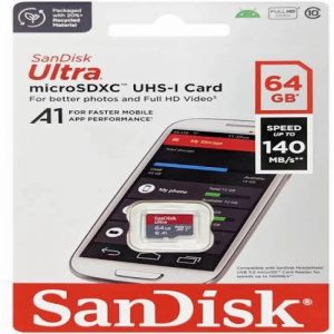 SanDisk 64GB Ultra microSDXC UHS-I Card, 140mbps
