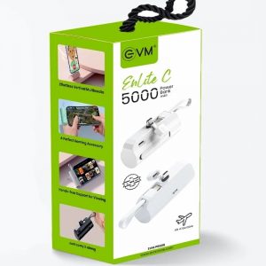 EVM ENLITE I 5000MAH POWER BANK Lightning And Type c Connector EVM P0310 White