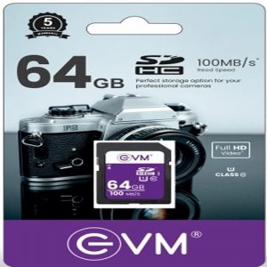 EVM 64gb SDHC Card 100mbps Speed, Class 10, U1,