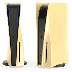 Playstation 5 Plates PS5 Face Plate Cover Shell Replacement PS5 Side Plate Disc Version Mat Gold