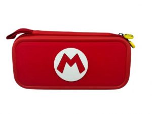 Super Mario Logo Themed Premium Water Resistant Nintendo Switch Travel Carry Case Red