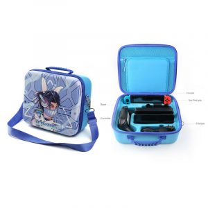Dobe Deluxe Travel Professional Waterproof Hard Suitcase Nintendo Switch Console Accessories, Blue