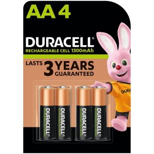 Duracell Rechargeable AA 1300mAh Batteries, 4Pcs