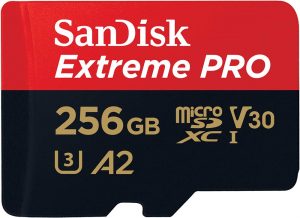 SanDisk Extreme Pro 256GB microSDXC UHS-I, V30, 200MB/s Read, 140MB/s Write
