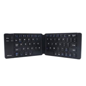 Portronics POR 973 Chicklet Foldable QWERTY Keyboard Rechargeable Bluetooth iOS, Android Window Blak
