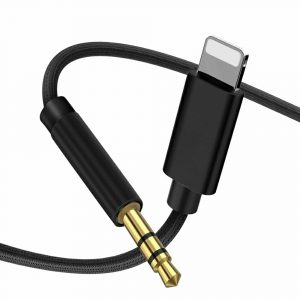 Accede AV KingAux Cable for iPhone Lightning to 3.5mm to Car Stereo Speaker Headphone 1.5M Black