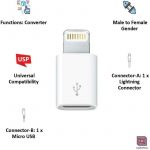Lightning To Micro USB Adapter ABS Connector Compatible for All Iphones/ipads