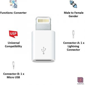 Lightning To Micro USB Adapter ABS Connector Compatible for All Iphones/ipads