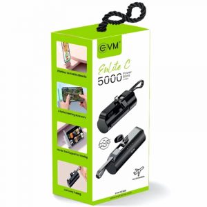 EVM ENLITE C 5000MAH POWER BANK Type C And Lightning Connector EVM P0309 Black