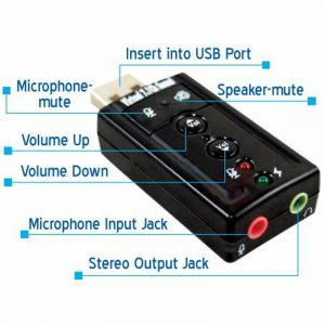 USB External Sound Card Audio Adapter Headphone Mic Plug and Play Audio Input and Mic