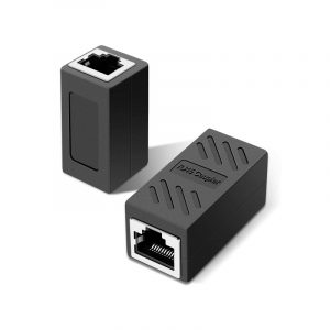 RJ45 Coupler in Line Coupler Cat7/Cat6/Cat5e Ethernet Lan Cable Extender Adapter Fem to Fem Black