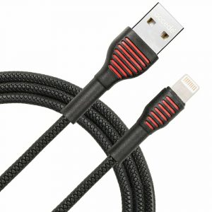 Accede A151 Connect Pro USB to Lightning 2.4A Braided 480Mbps Data 1M Black/Red