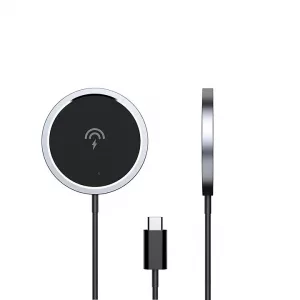 Accede A504 Mini Wireless Magnetic Charging Pad 15W Charging Circular Pad Black