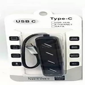 High Speed USB 3.1 Type C to 4 Port USB Hub for Type C Devices Black