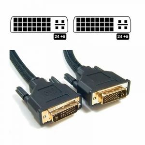DVI to DVI Cable 24+5 Pin Male to Male 1.5mtr Cable Black