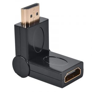 Rotating and Twist HDMI Male to Female Angle Extension Adapter Convertor 90-270 Degree Black