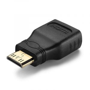 Mini HDMI Male to Standard HDMI Female Adapter Converter Black NOT Compatible with Mobile Phones