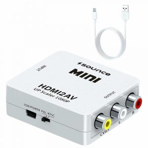 HDMI to RCA,HDMI to AV, 1080P HDMI to 3RCA Converter Adapter PAL/NTSC