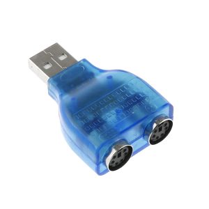 USB To PS2 Plug Active USB to Dual PS/2 Adapter Keyboard Mouse Bar Code Scanner Black