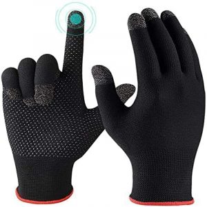 Full Hand Pubg Glove Anti-Sweat Breathable Glove Touchscreen Gloves for All Mobile 1 Pair Black