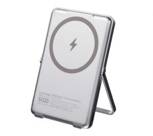 LENYES PW038D Wireless Charging 5000 mAh Power Bank, Silver