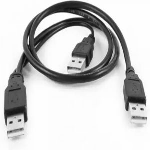 USB 2.0 DUAL Power Y Shape 2 x Type A TO A Cable For External HDD/Camera/Card Readers 35cm,Black