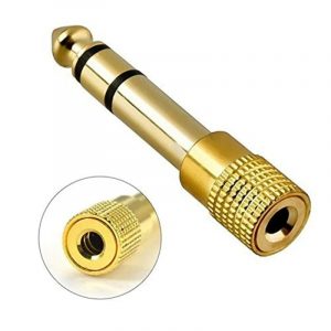 3.5mm Female to 6.35mm Male Plug Stereo Audio Auxiliary Jack Converter Golden
