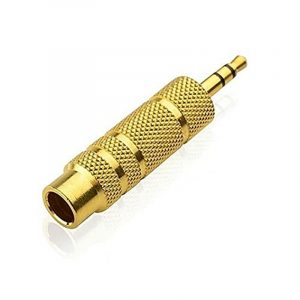 6.35mm Female Plug to 3.5mm Male Connector Earphone Amplifier Audio Adapter Converter golden