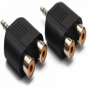 3.5Mm Male To 2 X Rca Female 6.35Mm Male To 6.35Mm Dual Female Stereo Connector Pack Of 2
