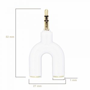 3.5 mm Audio Stereo Y Splitter Adapter 1 Male to 2 Port Female for Earphone Splitter White