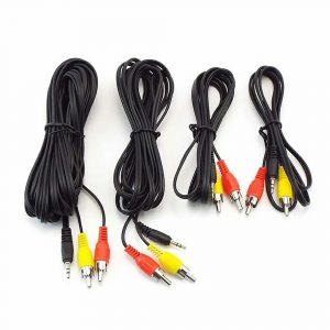 2.5mm male jack to 2 RCA male connector PC AV game player Camera 2 RCA Audio Video