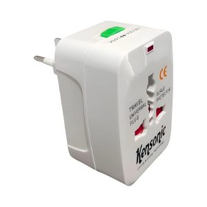 Kensonic Universal Travel Adapter International Multi Plug Socket Charger for USA EU UK AUS White
