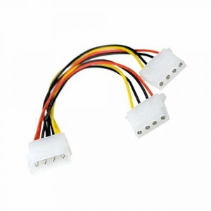 White PVC COMPUTER POWERSUPPLY Y CABLE