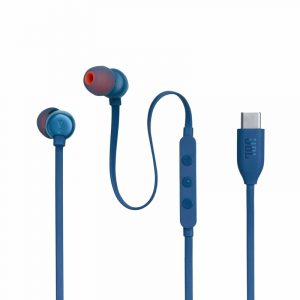 JBL Tune 310C Wired in-Ear Type C Headphones Digital-to-Analog 3 Button EQ Remote with Mic Blue