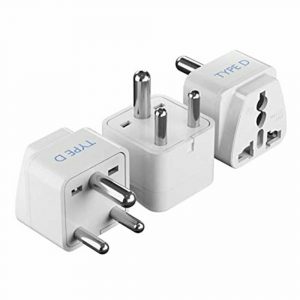 USA to India Converter Plug World USA, UK, China & More Type D Adapter 3 Pack