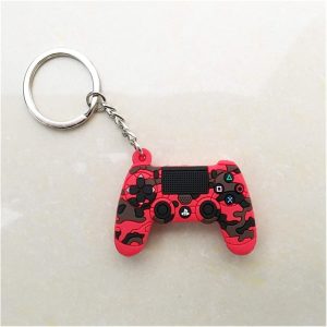 PS5 Controller Keychain Flat Camo Red