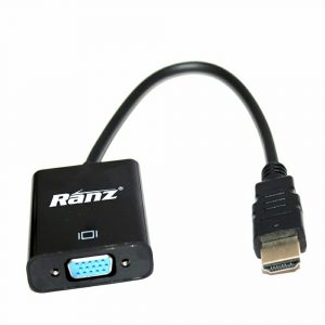 RANZ HDMI Male to VGA Female Video Converter for Laptop Projector PC TV One Year Warranty Black