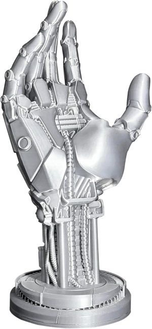 Cyberpunk Game Controller Holder Silver hand,Futuristic Robot Hand, Statue Room Decor 23cm/9 in