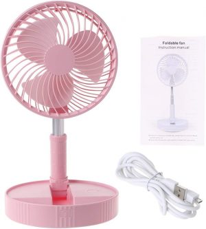 USB Small Fan Folding Telescopic 7200mAH Chargeable Portable Fan Silent Floor Desktop Indoor Outdoor