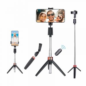 DIGITEK DTR 210SS 68cm Portable Selfie Stick with Wireless Remote 3 Legs Tripod Base