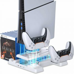 Dobe PS5 And PS5 Slim Cooling Station Stand Controller Charging Station